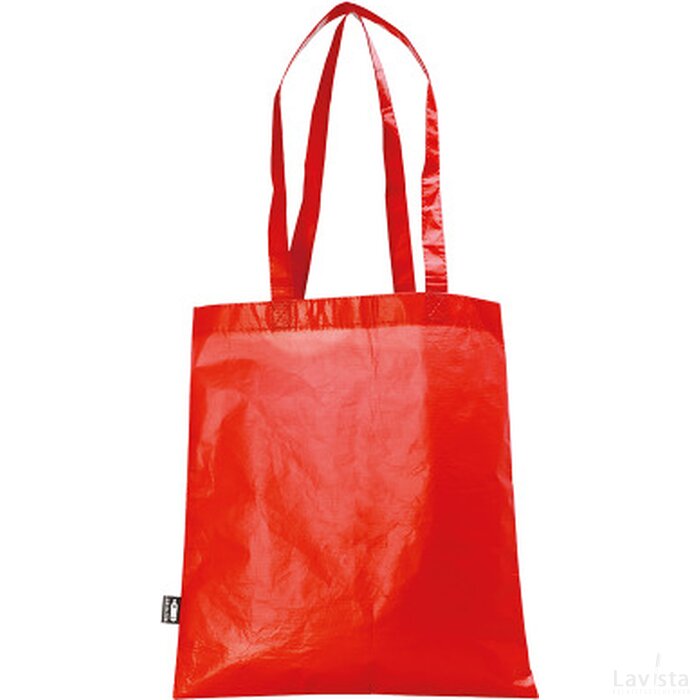 Mat gelamineerde Rpet tas met lange hengsels 100 g/m² rood
