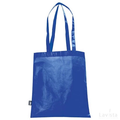 Mat gelamineerde Rpet tas met lange hengsels 100 g/m² donkerblauw