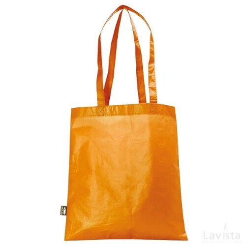 Mat gelamineerde Rpet tas met lange hengsels 100 g/m² oranje