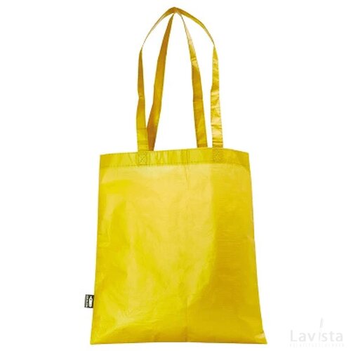 Mat gelamineerde Rpet tas met lange hengsels 100 g/m² geel