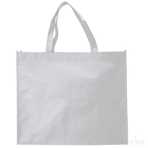 Mat gelamineerde Rpet shopper 100 g/m² wit