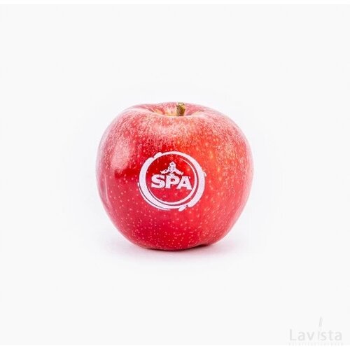 Appel met eetbare bedrukking rood