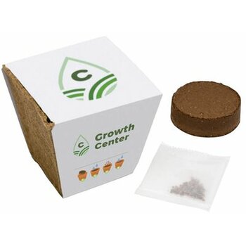 Houtvezel bloempotje met bloemzaadjes Gemengd