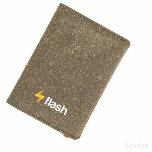 Gerecyclede leren paspoorthoesje Bruin