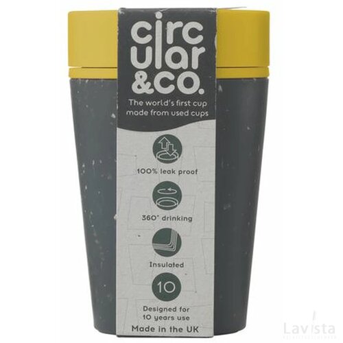 Circular&Co Recycled Coffee Cup 227 Ml Koffiebeker Zwart/Geel