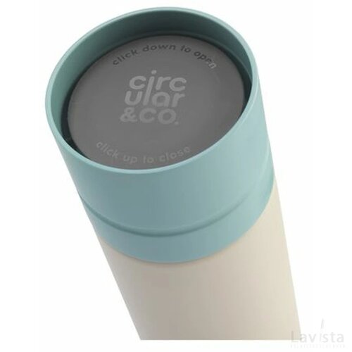 Circular&Co Reusable Bottle Waterfles Crème/Blauw