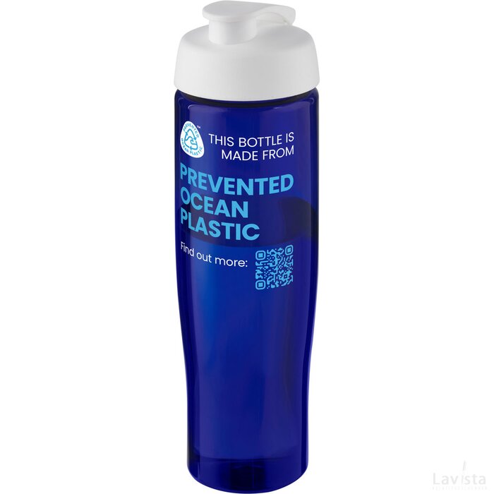 H2O Active® Eco Tempo drinkfles van 700 ml met klapdeksel Wit, Blauw Wit/Blauw