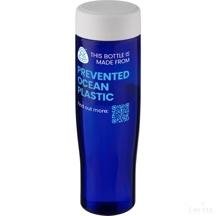H2O Active® Eco Tempo waterfles van 700 ml met schroefdop Wit, Blauw Wit/Blauw