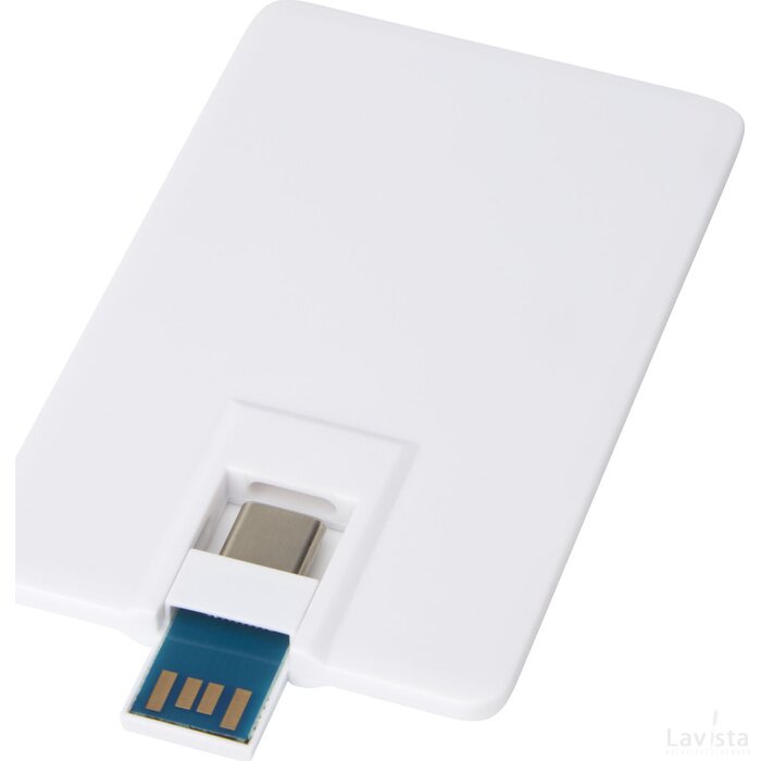 Duo slim USB station van 32 GB met Type-C en USB-A 3.0 Wit