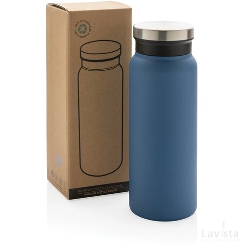 RCS gerecycled roestvrijstalen vacuümfles 600ML blauw