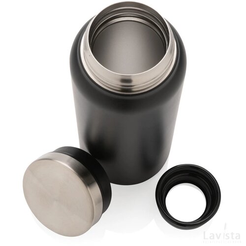 RCS gerecycled roestvrijstalen vacuümfles 600ML zwart, zwart