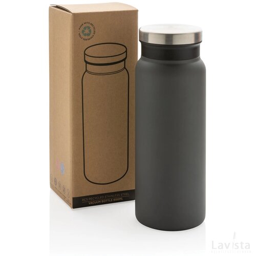 RCS gerecycled roestvrijstalen vacuümfles 600ML grijs