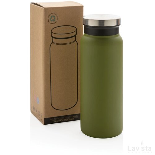 RCS gerecycled roestvrijstalen vacuümfles 600ML groen