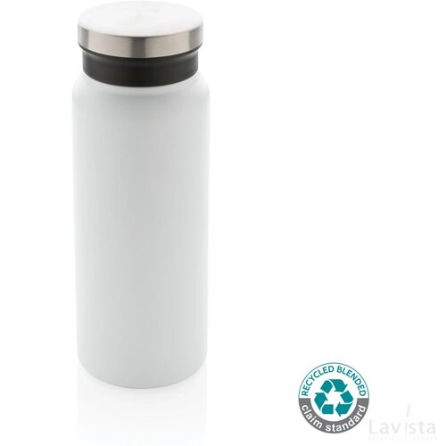 RCS gerecycled roestvrijstalen vacuümfles 600ML wit
