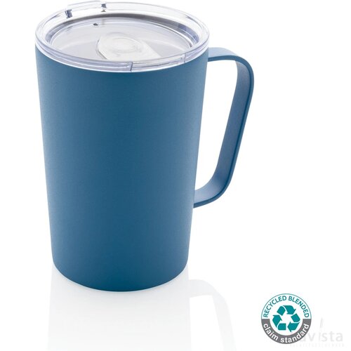 RCS gerecycled roestvrijstalen moderne vacuümmok met deksel blauw