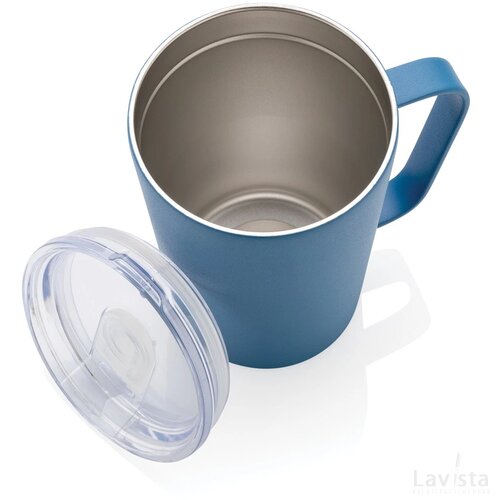 RCS gerecycled roestvrijstalen moderne vacuümmok met deksel blauw
