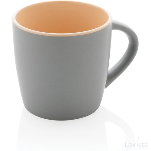 Keramische mok met gekleurde binnenkant 300 ml bruin, grijs