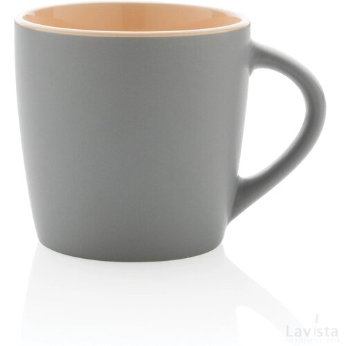 Keramische mok met gekleurde binnenkant 300 ml bruin, grijs