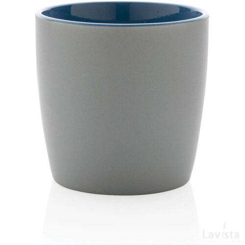 Keramische mok met gekleurde binnenkant 300 ml blauw, grijs