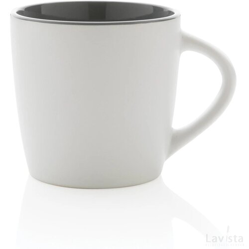 Keramische mok met gekleurde binnenkant 300 ml wit, grijs