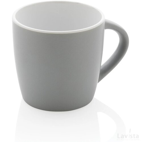 Keramische mok met gekleurde binnenkant 300 ml grijs, wit