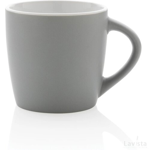 Keramische mok met gekleurde binnenkant 300 ml grijs, wit