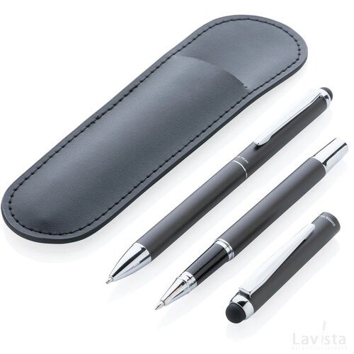 Swiss Peak deluxe pen set in PU etui zwart