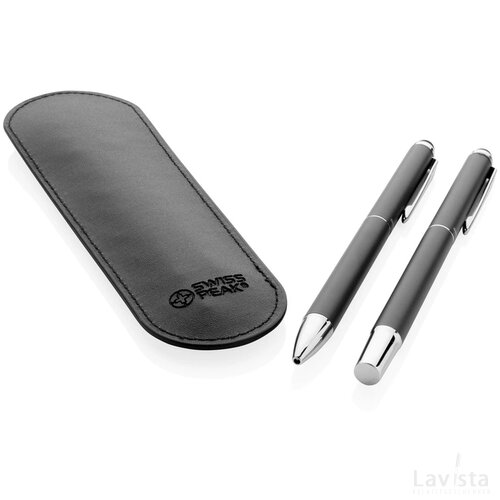Swiss Peak deluxe pen set in PU etui zwart