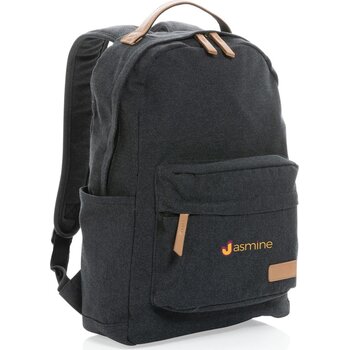 Impact AWARE™ 16 oz. recycled canvas laptop rugzak zwart
