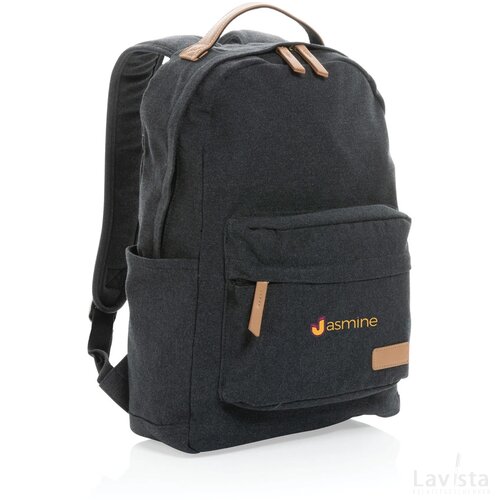 Impact AWARE™ 16 oz. recycled canvas laptop rugzak zwart