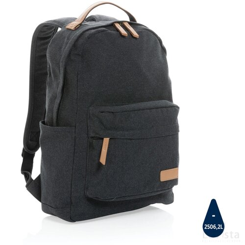 Impact AWARE™ 16 oz. recycled canvas laptop rugzak zwart