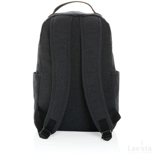 Impact AWARE™ 16 oz. recycled canvas laptop rugzak zwart