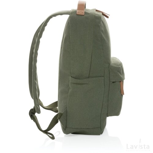 Impact AWARE™ 16 oz. recycled canvas laptop rugzak groen