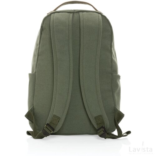 Impact AWARE™ 16 oz. recycled canvas laptop rugzak groen