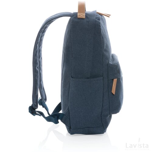 Impact AWARE™ 16 oz. recycled canvas laptop rugzak blauw