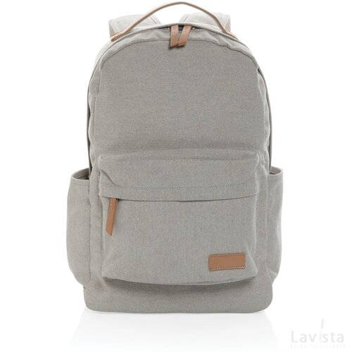Impact AWARE™ 16 oz. recycled canvas laptop rugzak grijs