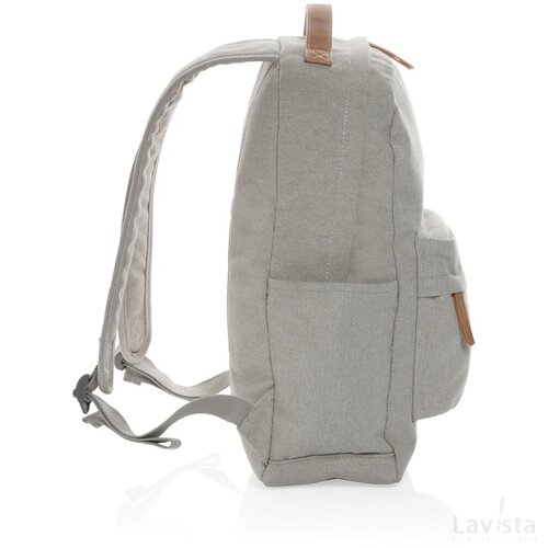 Impact AWARE™ 16 oz. recycled canvas laptop rugzak grijs