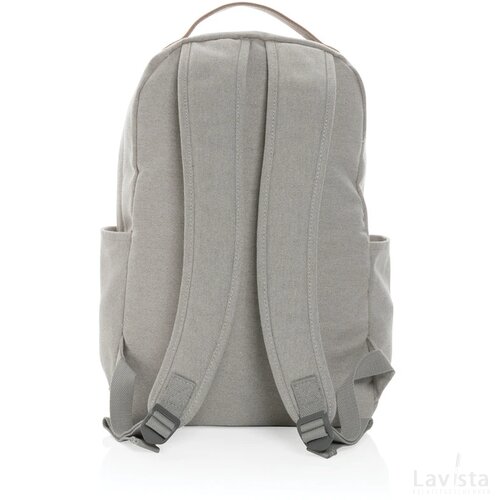 Impact AWARE™ 16 oz. recycled canvas laptop rugzak grijs