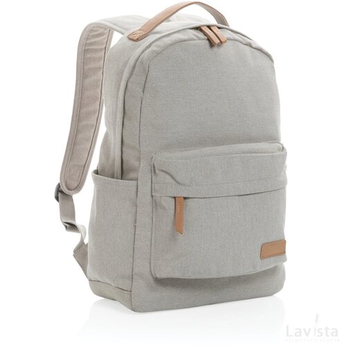 Impact AWARE™ 16 oz. recycled canvas laptop rugzak grijs
