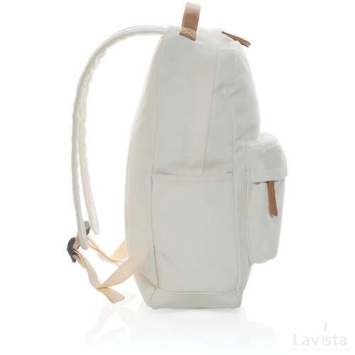 Impact AWARE™ 16 oz. recycled canvas laptop rugzak gebroken wit