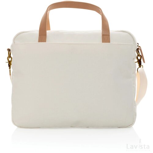 Impact AWARE™ 16 oz. recycled canvas laptoptas gebroken wit