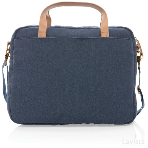 Impact AWARE™ 16 oz. recycled canvas laptoptas blauw