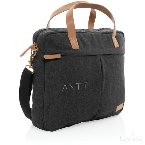 Impact AWARE™ 16 oz. recycled canvas laptoptas zwart