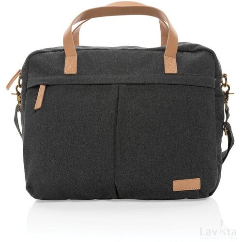 Impact AWARE™ 16 oz. recycled canvas laptoptas zwart