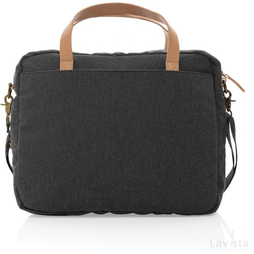 Impact AWARE™ 16 oz. recycled canvas laptoptas zwart