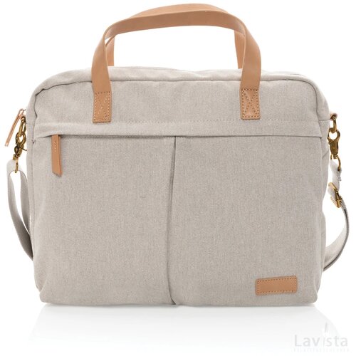 Impact AWARE™ 16 oz. recycled canvas laptoptas grijs