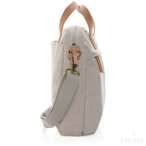 Impact AWARE™ 16 oz. recycled canvas laptoptas grijs