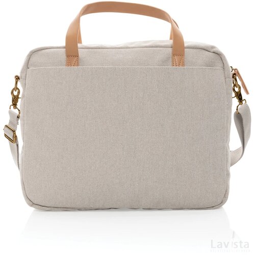 Impact AWARE™ 16 oz. recycled canvas laptoptas grijs