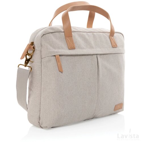 Impact AWARE™ 16 oz. recycled canvas laptoptas grijs
