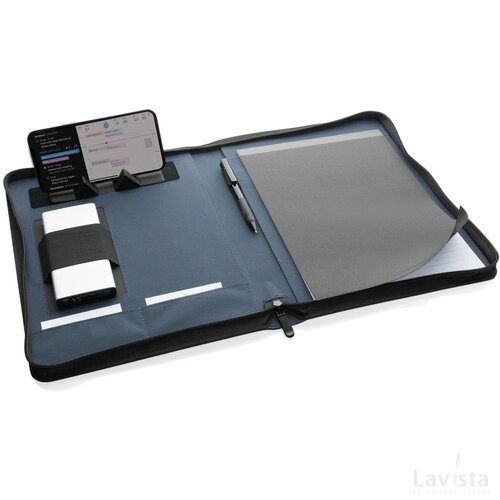 Impact Aware™ deluxe 300D tech portfolio met rits donkerblauw